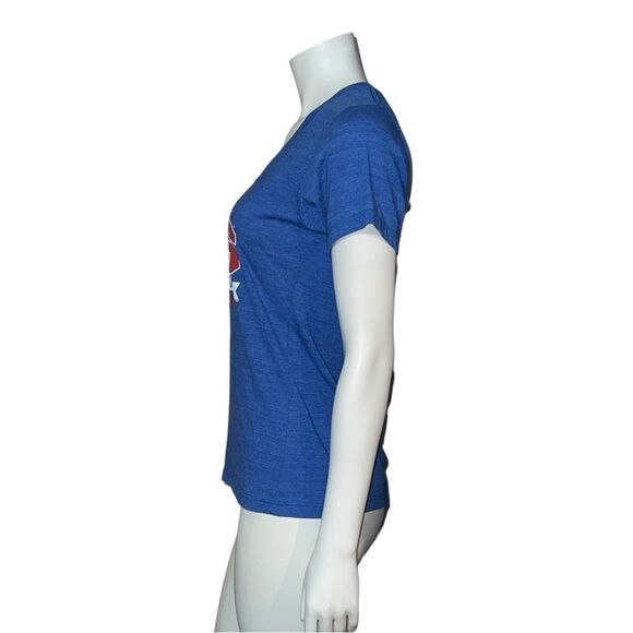 Soft As a Grape Women's Chicago Cubs V-Neck T-Shirt Blue MLB Medium EUC - Picture 3 of 5